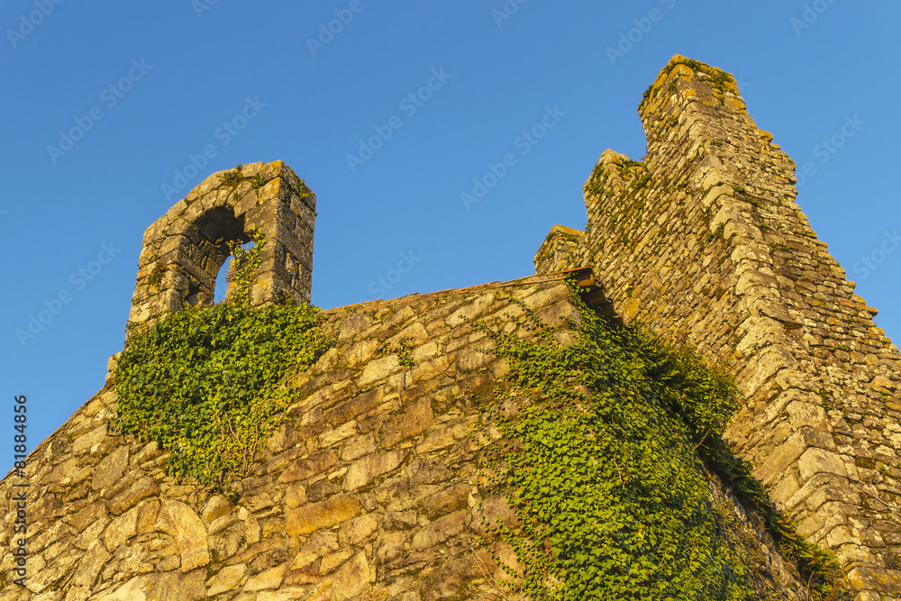 Bell toweer and battlements on Towers ruins