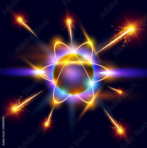 model of the atom and sparks around