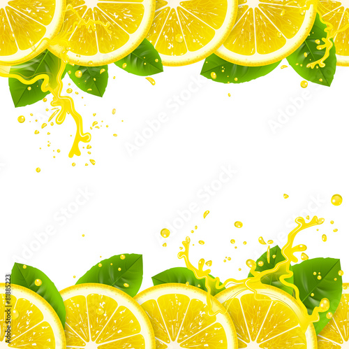 banner with fresh lemons