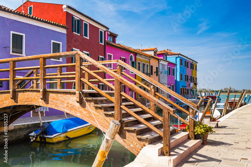 Wallpaper Mural Painted houses of Burano, in the Venetian Lagoon, Italy. Torontodigital.ca