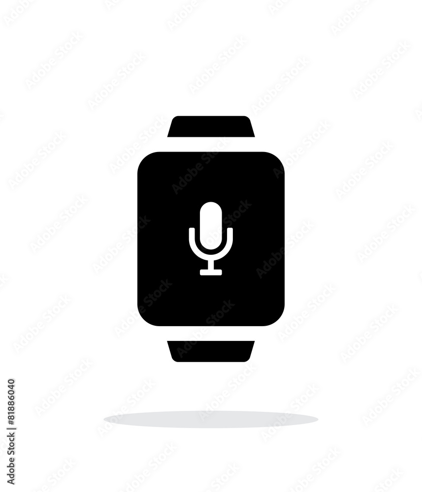 Microphone in smart watch simple icon on white background. Microphone in smart watch simple icon on white background.