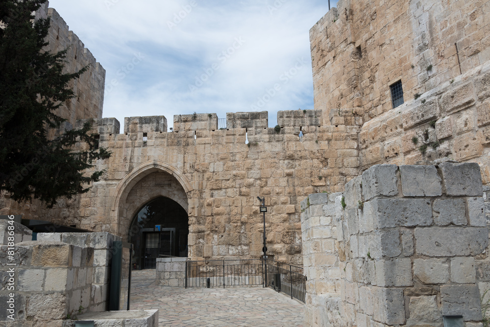 Entrance to the Tower of David in Jerusalem