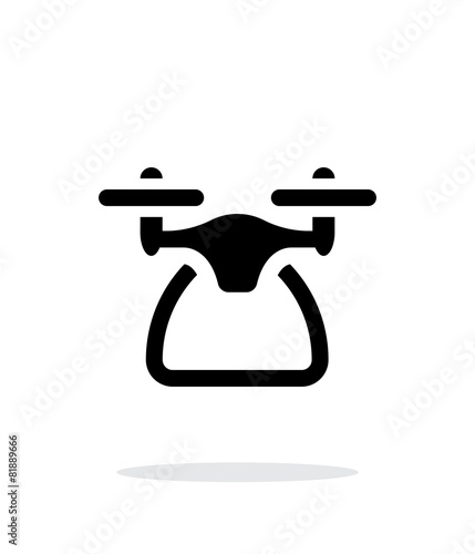 Quadcopter side view simple icon on white background.