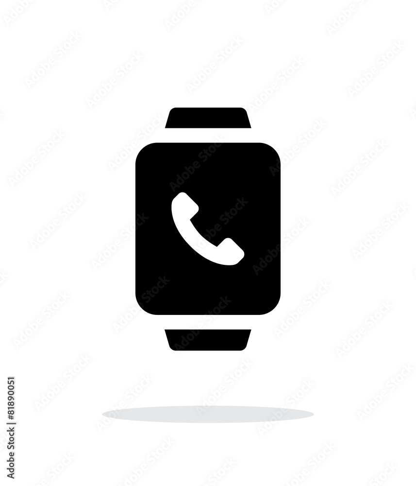 Smart watch call with handset simple icon on white background. Smart watch call with handset simple icon on white background.