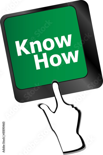 Closeup of know how key in a modern keyboard
