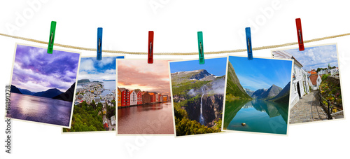 Norway travel photography on clothespins