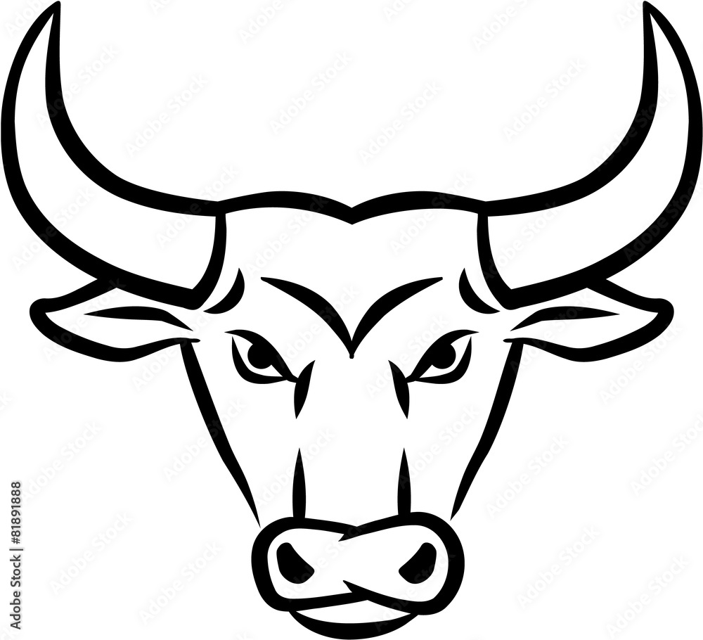 Angry Bull Head Stock Vector | Adobe Stock