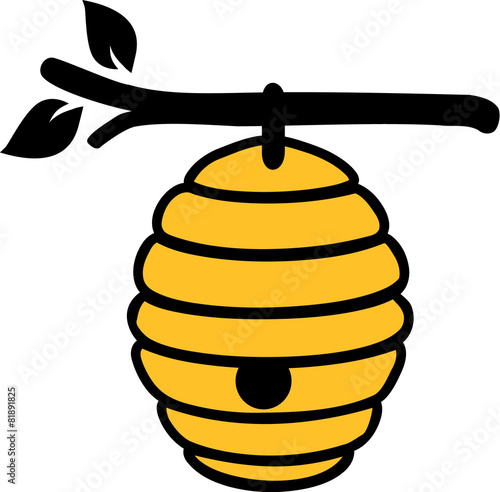 Beehive on branch