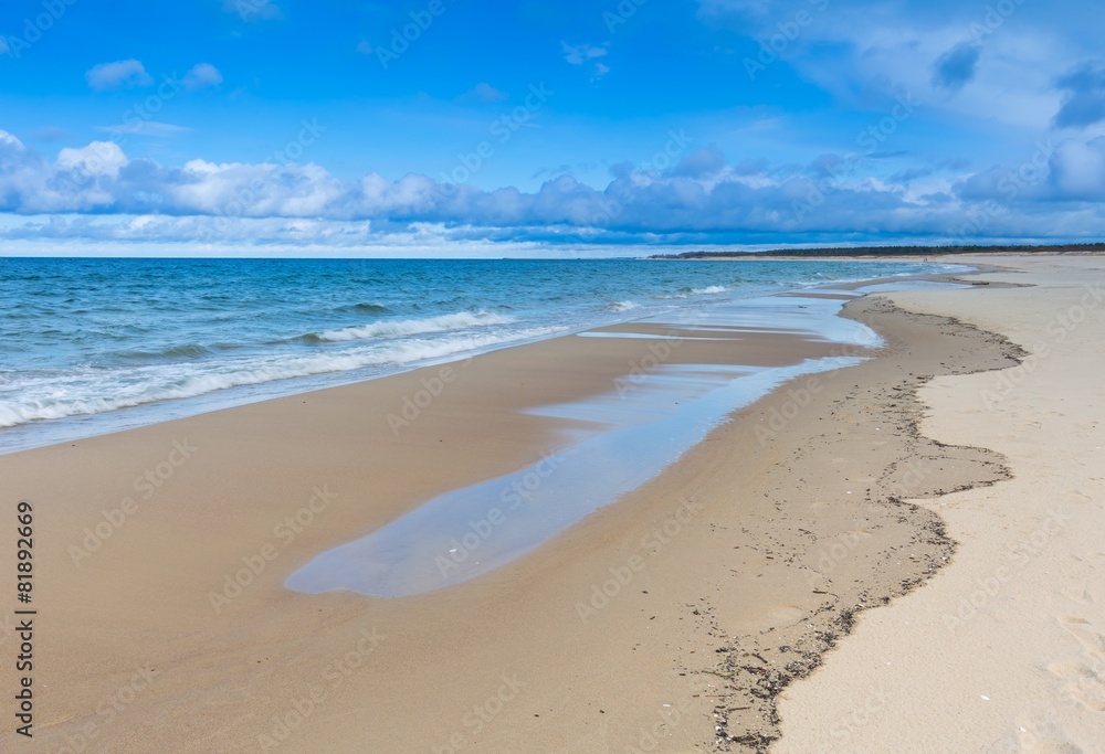 Beach landscape. Baltic coast.
