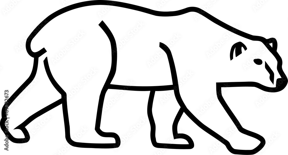 Obraz premium Polar bear silhouette outline