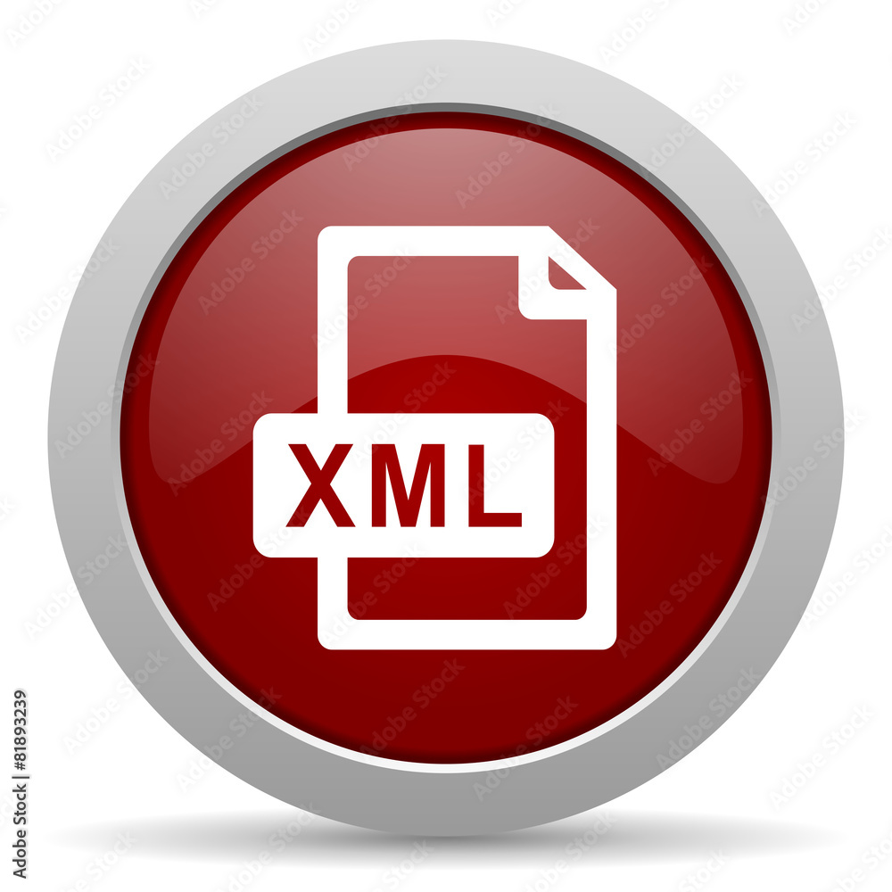 xml file red glossy web icon xml file red glossy web icon