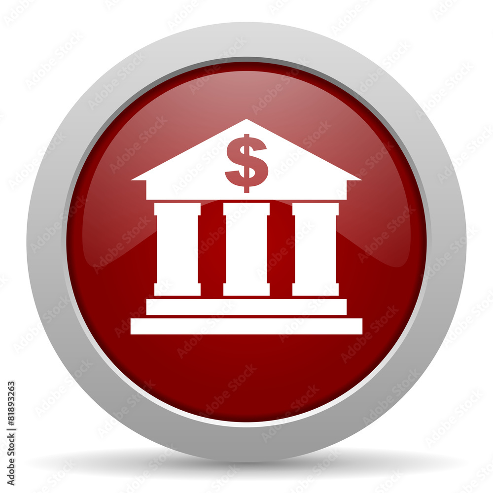 bank red glossy web icon bank red glossy web icon
