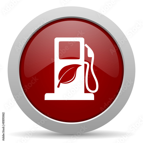 biofuel red glossy web icon