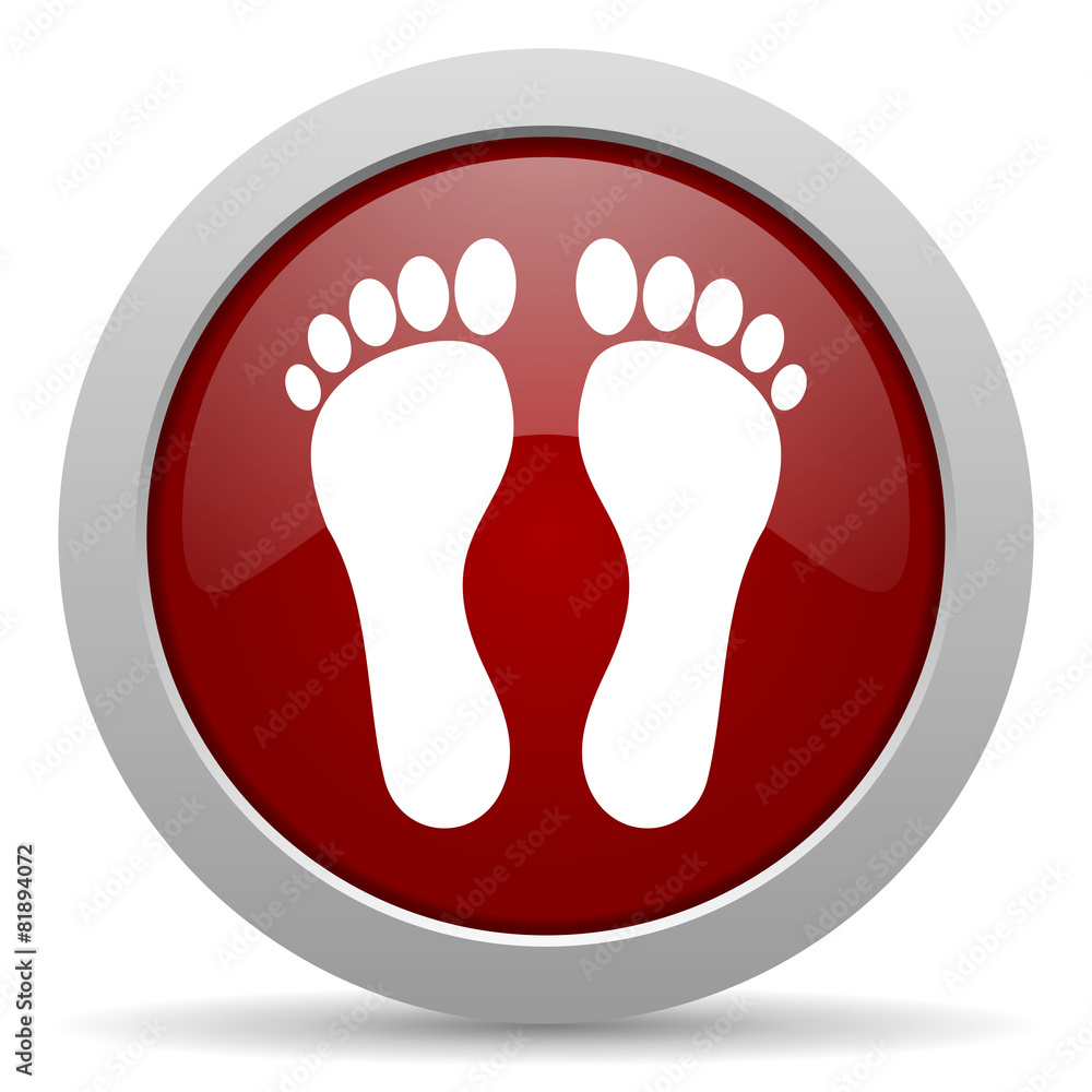 foot red glossy web icon foot red glossy web icon