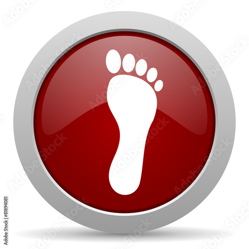 foot red glossy web icon