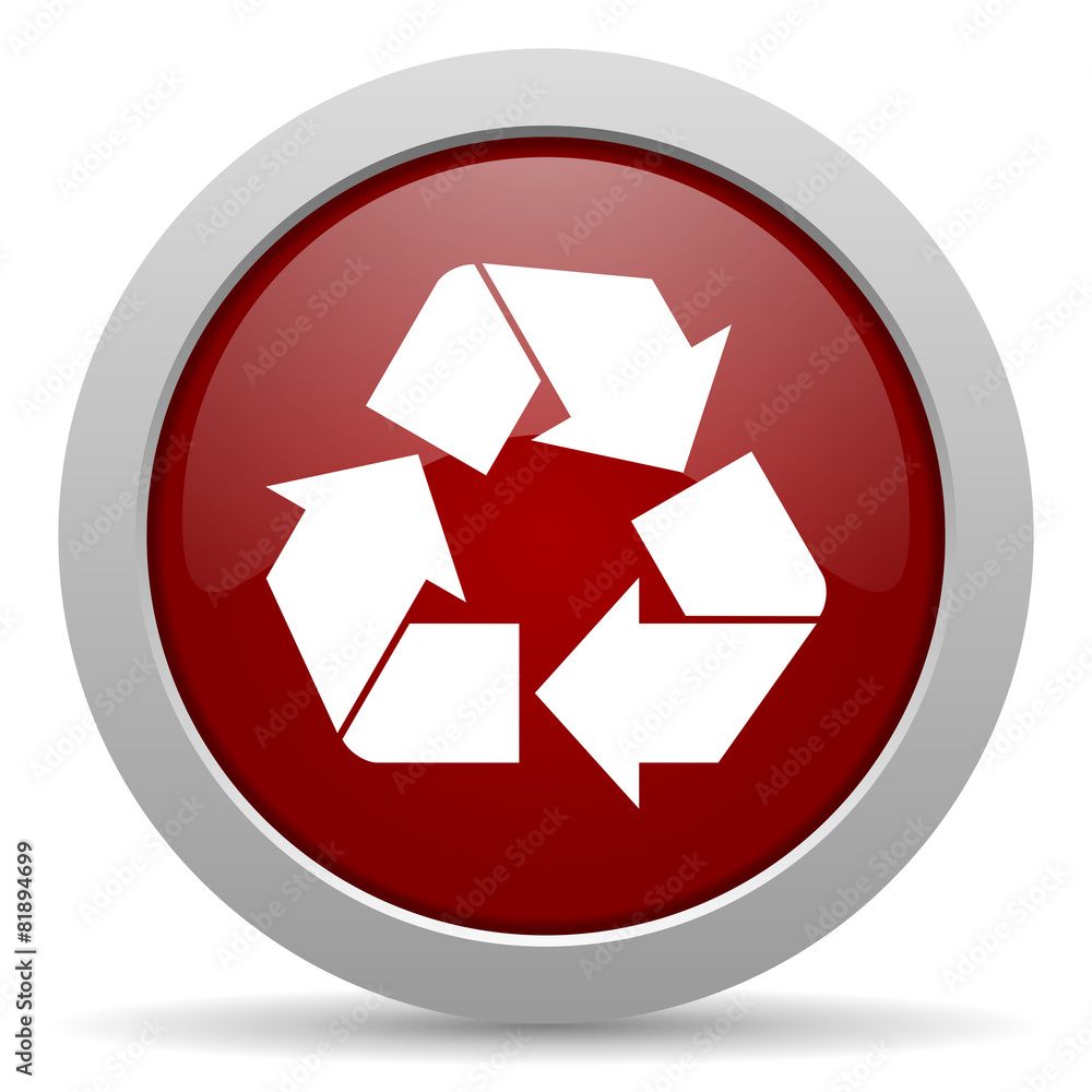 recycle red glossy web icon recycle red glossy web icon