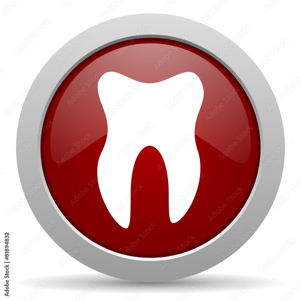 tooth red glossy web icon