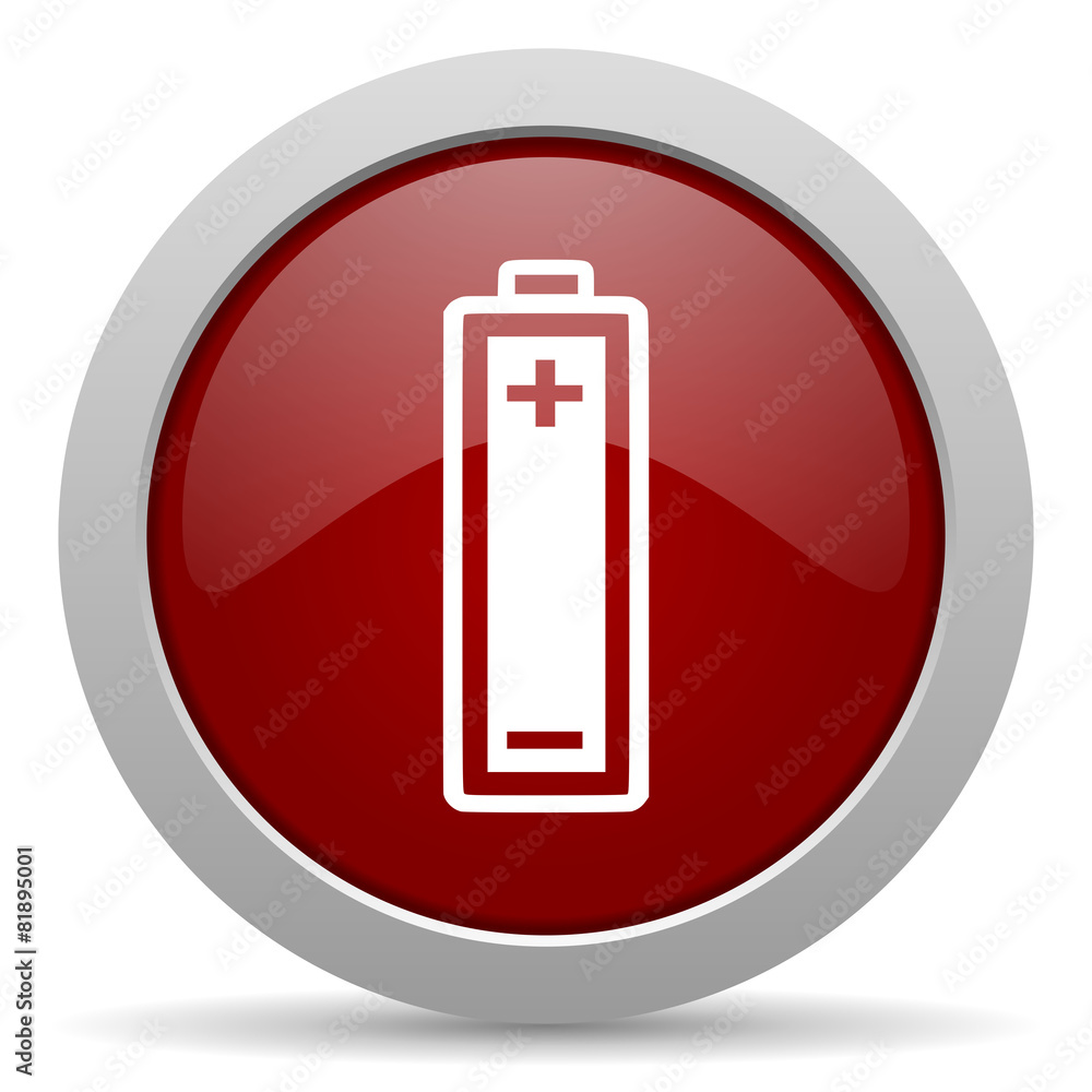 battery red glossy web icon battery red glossy web icon