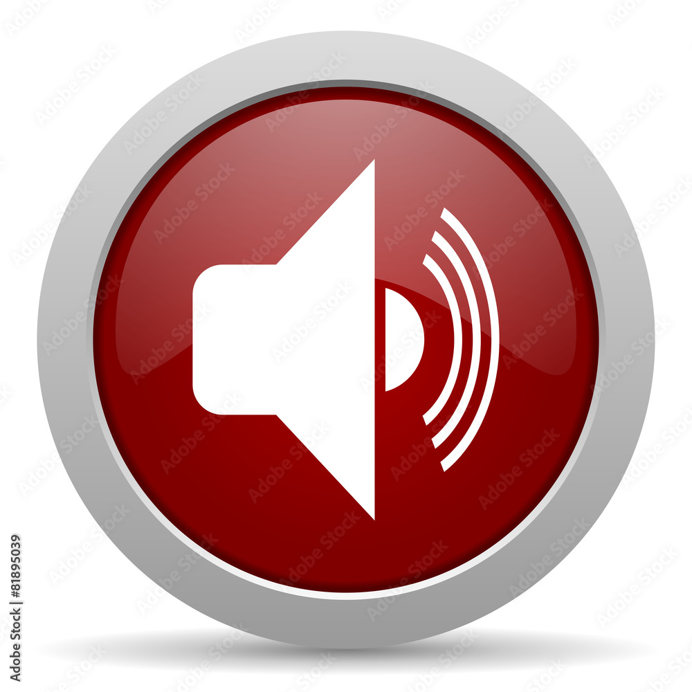 volume red glossy web icon volume red glossy web icon
