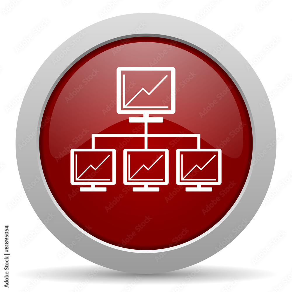 network red glossy web icon network red glossy web icon