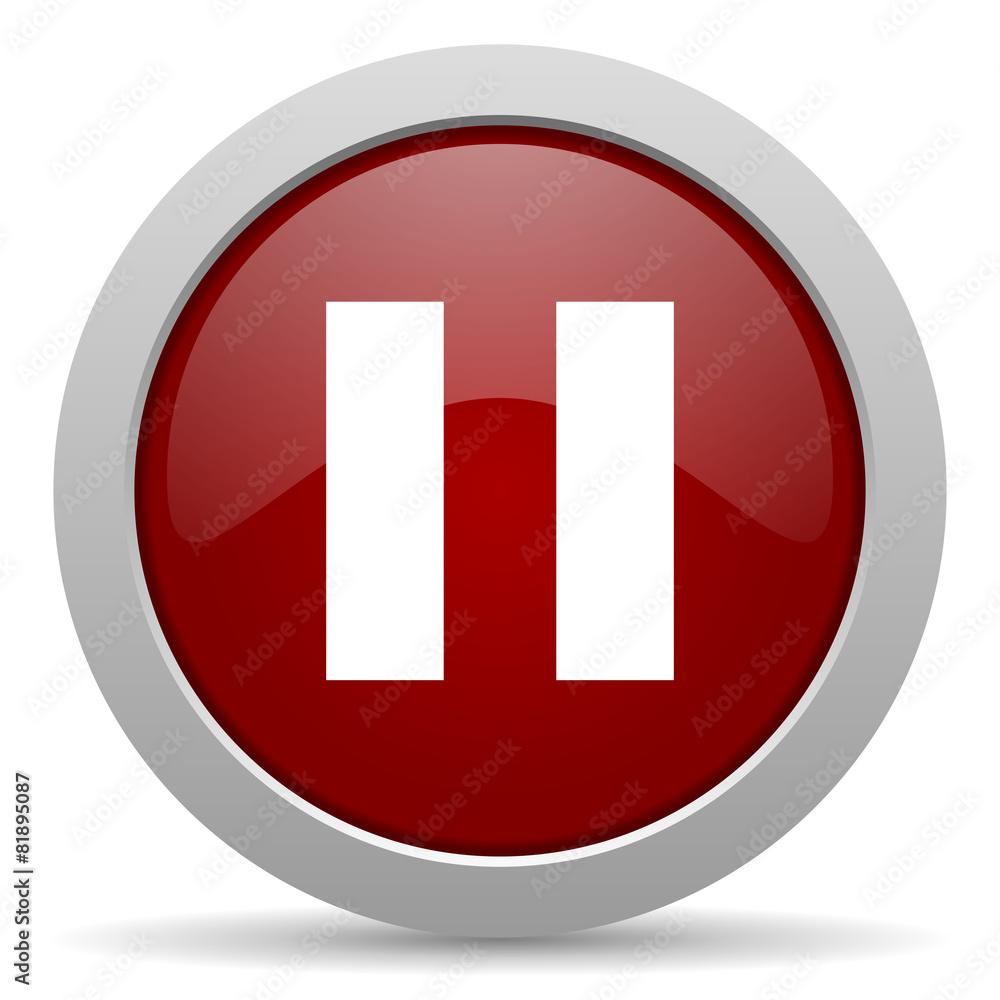 pause red glossy web icon pause red glossy web icon
