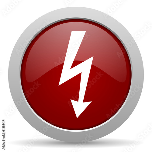 Free Download bolt red glossy web icon - GFXLoad