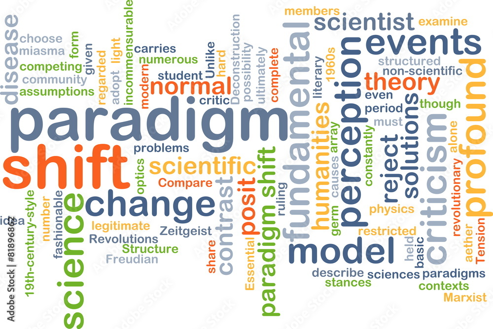 Paradigm shift wordcloud concept illustration