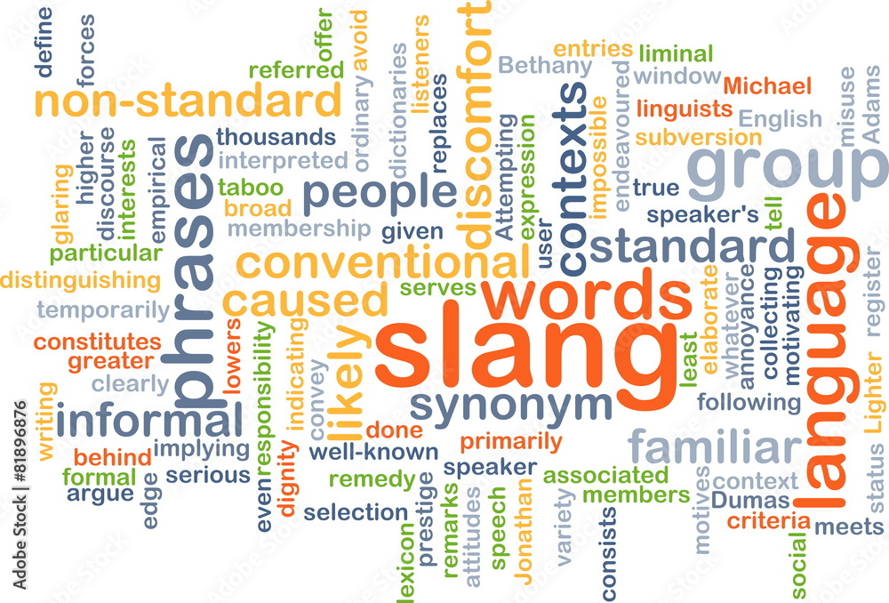 Slang wordcloud concept illustration