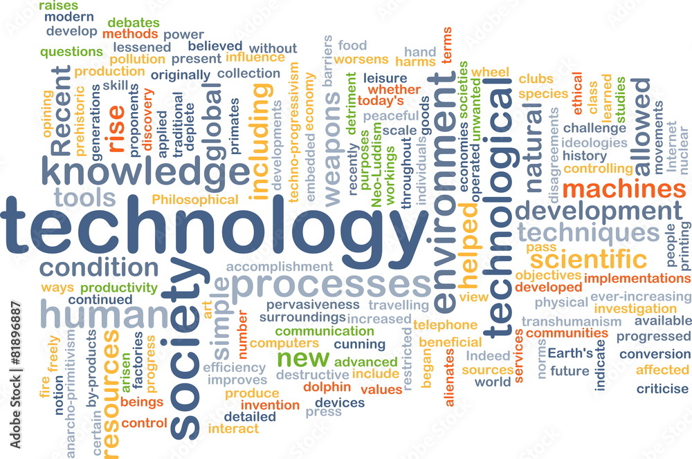 Technology wordcloud concept illustration