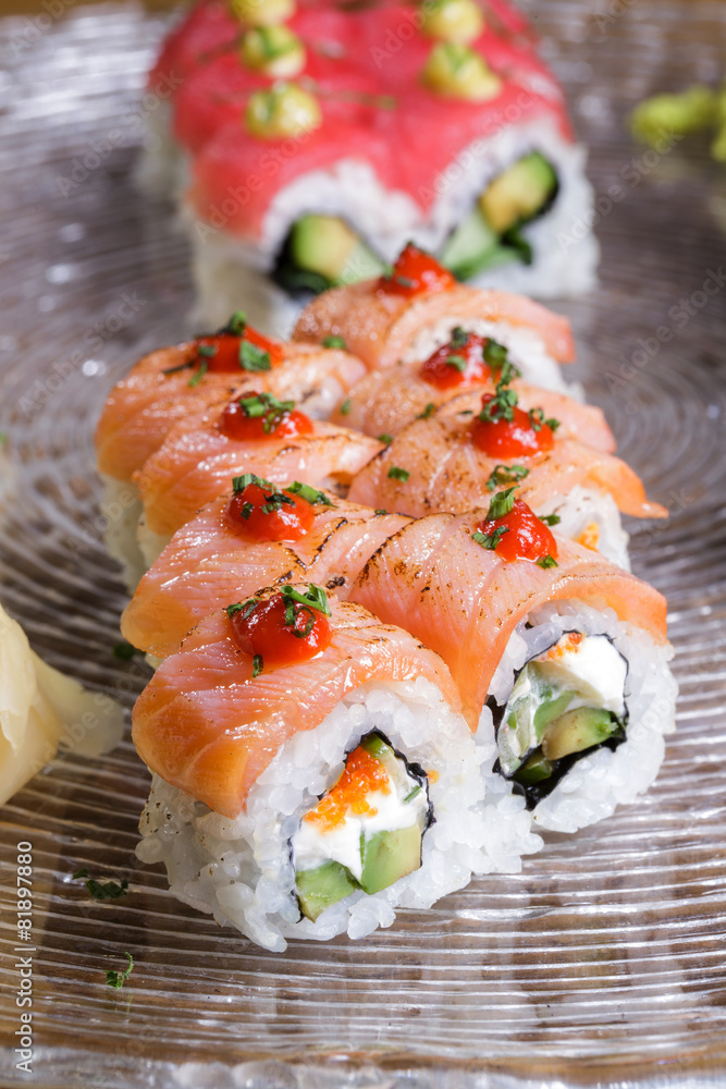 Japanese sushi rolls set Japanese sushi rolls set