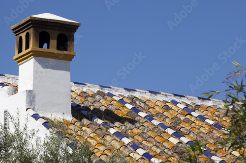 Roof made with glaced colorful tiles