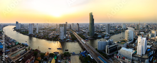 Photography Bangkok city at sunset