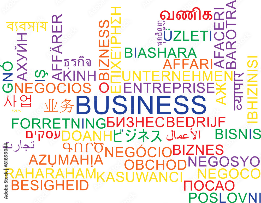 Business multilanguage wordcloud background concept