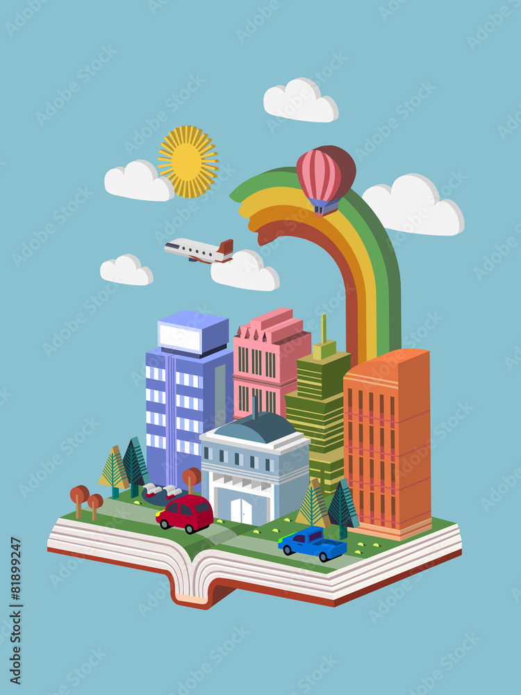 knowledge concept 3d isometric infographic with a book knowledge concept 3d isometric infographic with a book