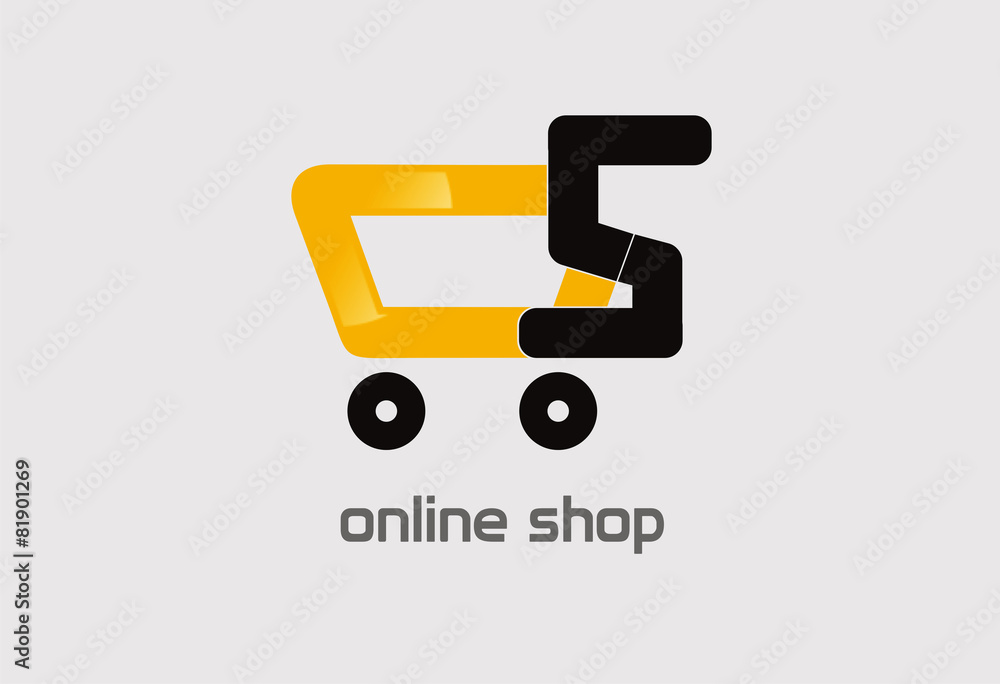 Cart online shop logo vector