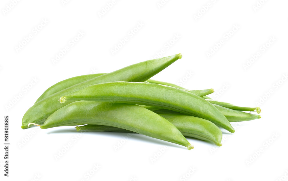 green beans on white background green beans on white background
