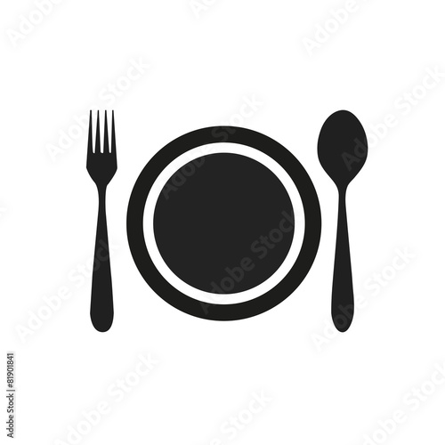 Obraz na płótnie fork spoon dish icon w salonie