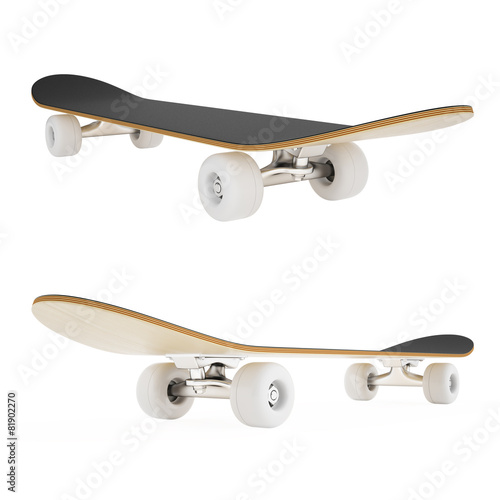 set skateboard isolated on white background.
