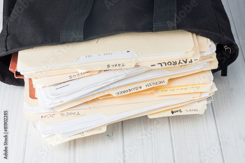small business bookkeeping files photo