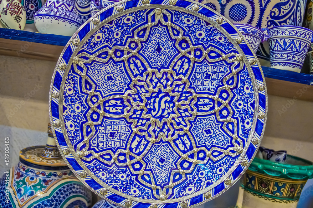 Hand painted Moroccan plate