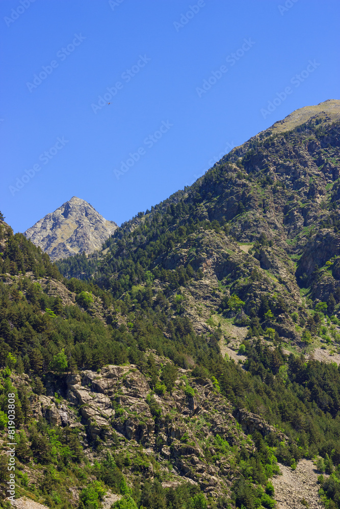 Amazing view of mountain landscape in national park Aiguestortes