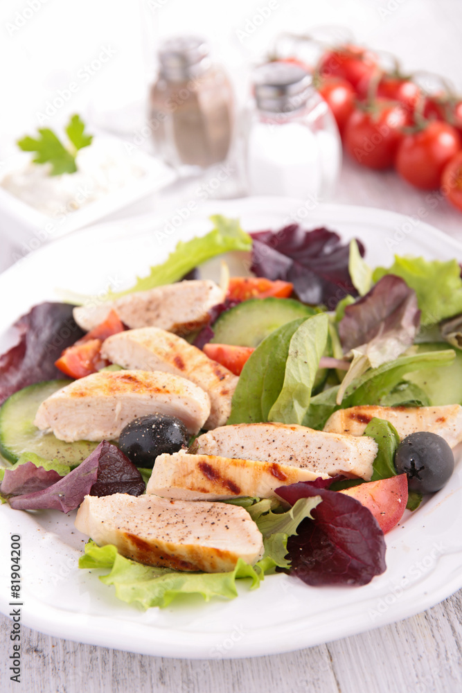 salad with chicken breast