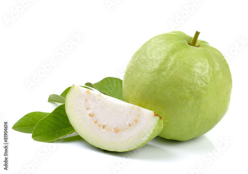 Fresh guava isolated on white background photo