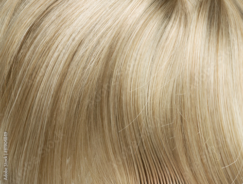 Closeup picture of straight  long blond hair