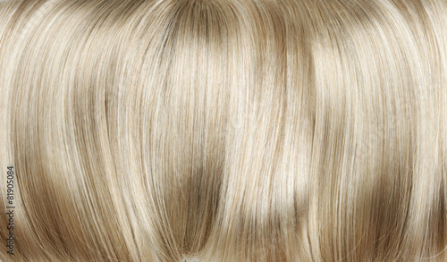 Closeup picture of dense  straight wig