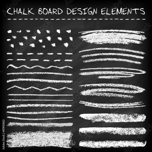 Set of chalk strokes. photo