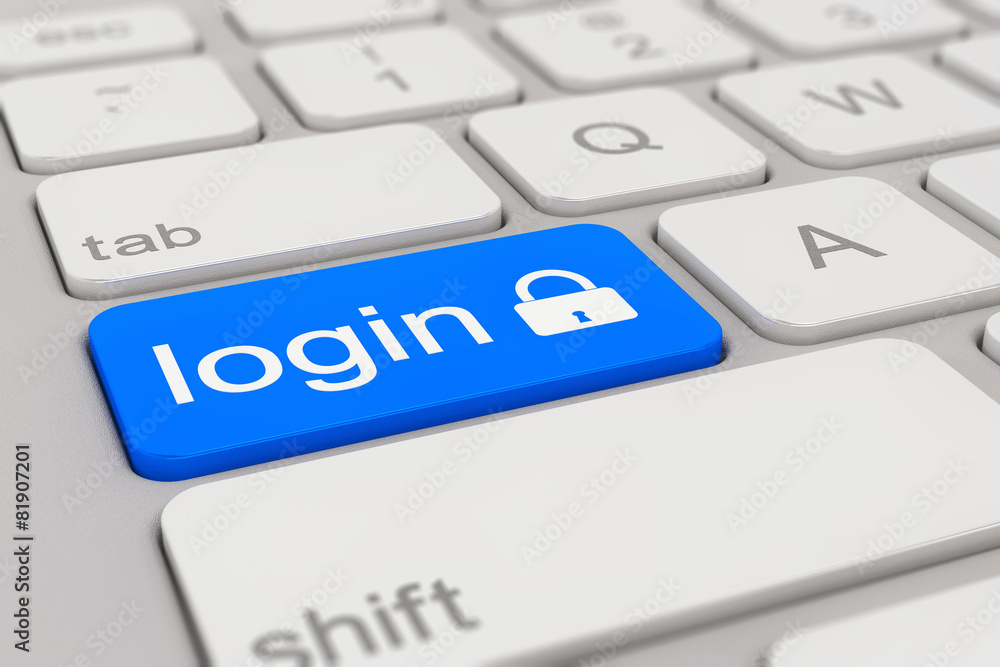 keyboard - login - blue