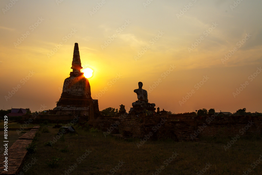 Sunset ancient pagoda