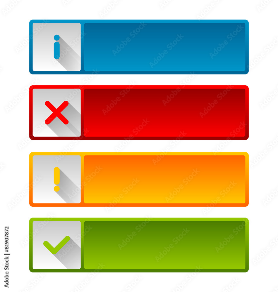 Notification icons and buttons Notification icons and buttons