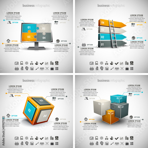 4 in 1 Business Infographics